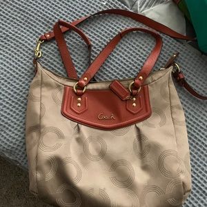 Coach Shoulder or Crossbody Purse - gold & orange